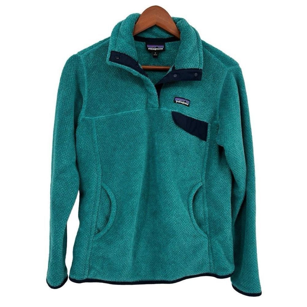 Patagonia Women’s Re-Tool Snap-T Fleece Pullover Jacket Teal Medium